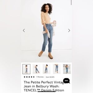 Madewell Petite Perfect Vintage Jean Belbury Wash